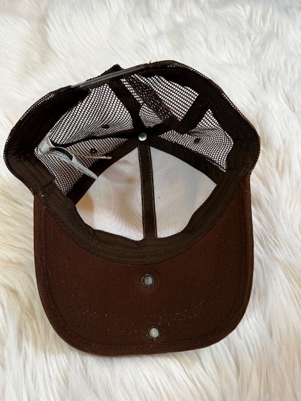 Vintage Huafulco Trucker Hat Cap Calf Hair Brown Woven Mexico - Picture 3 of 6